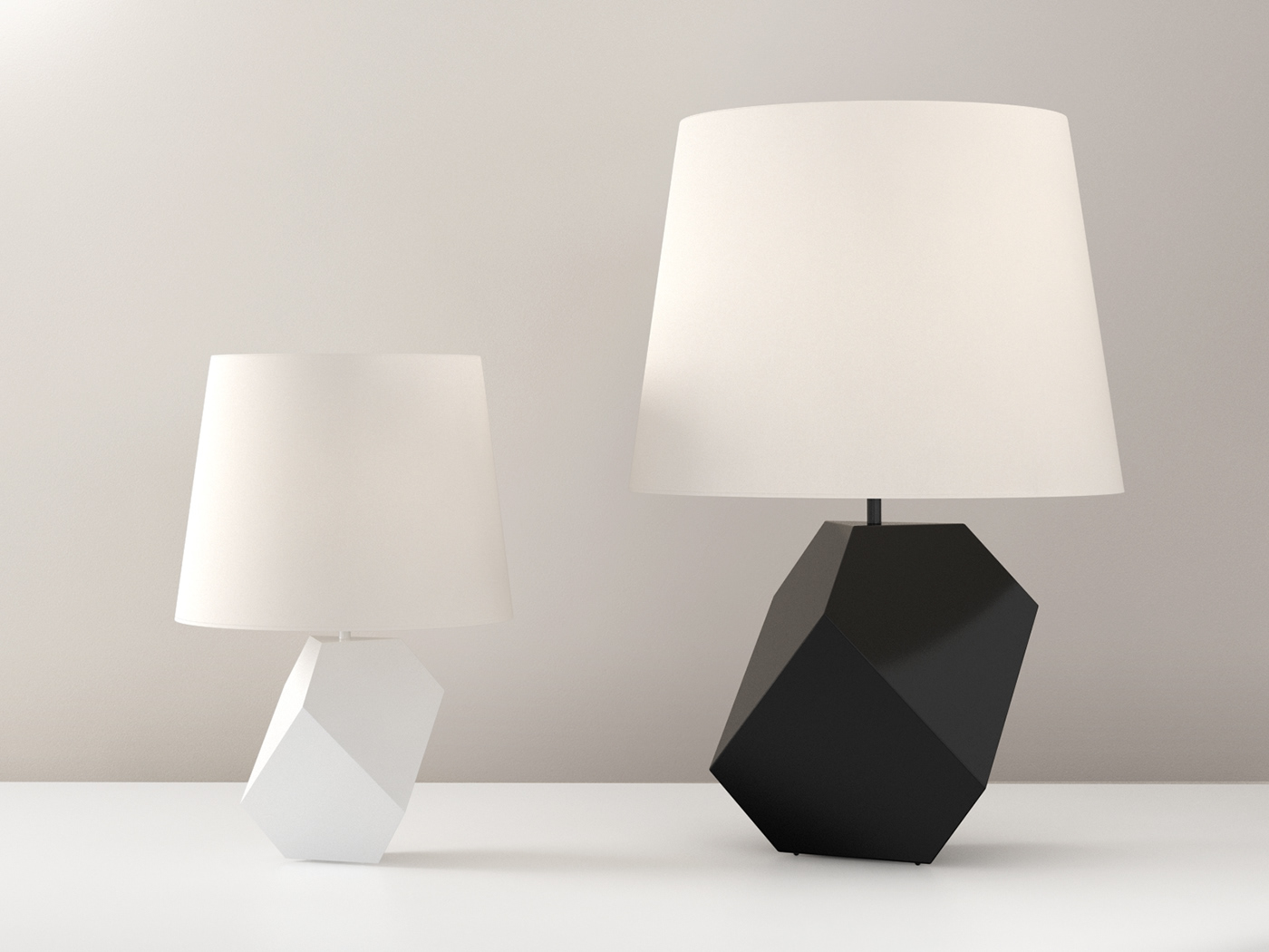 freebie table lamp table light lighting design connected FREE 3d model nicolas aubagnac black and white CG Content