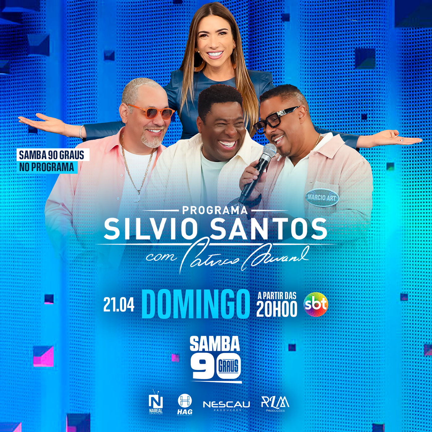 programa de tv silvio santos Data divulgação sbt Televisão Brasil design arte de programa de tv samba 90 graus