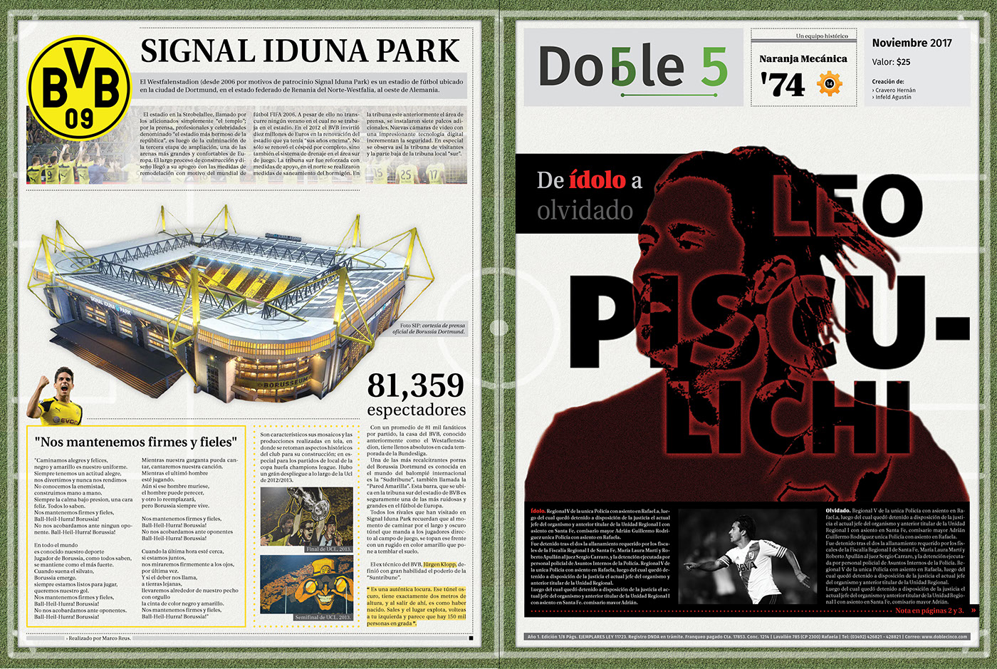 Diseño editorial publicación temática Futbol