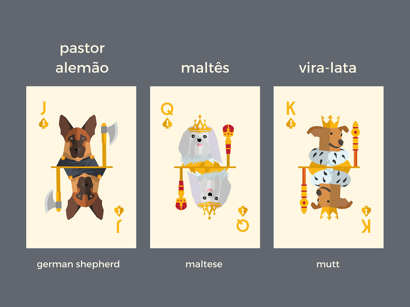 Baralho cachorro cards cartas deck deck of cards dog dogs ILLUSTRATION  Playing Cards