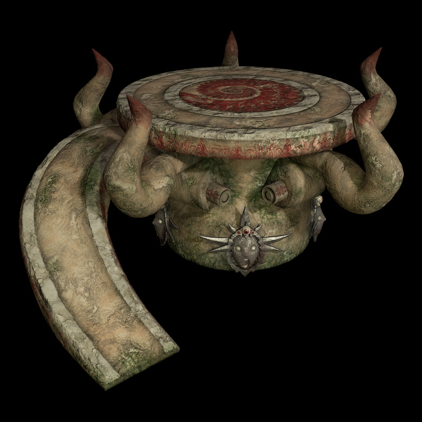 altar Ancient blood horror evil game props 3D God