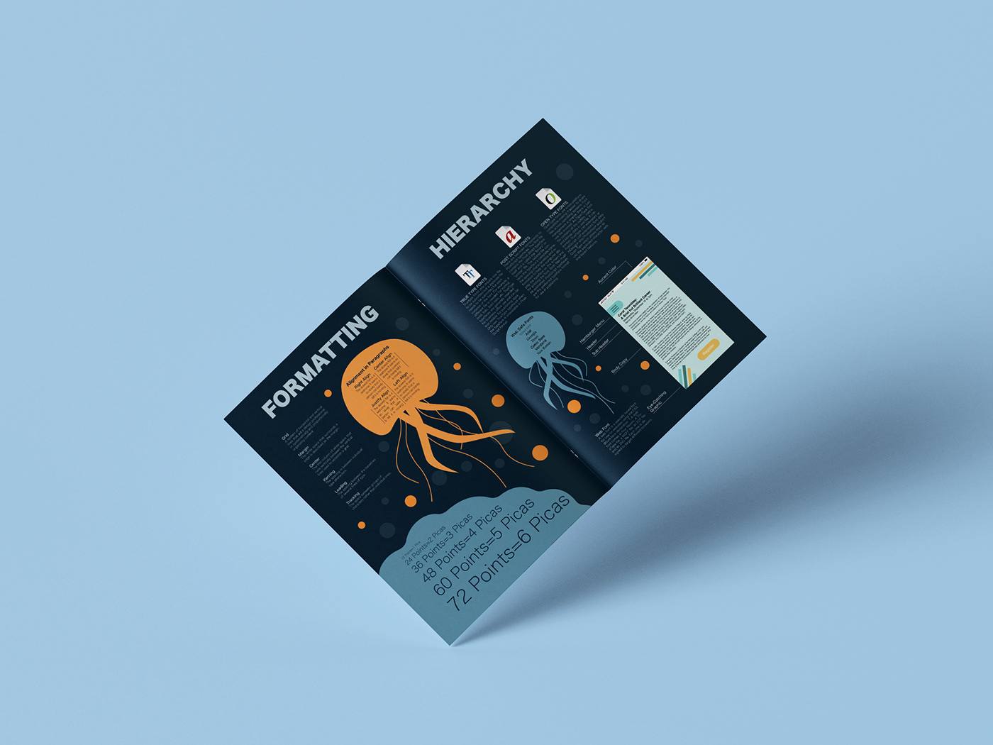 blue Booklet brochure jellyfish Layout Layout Design Logo Design orange typography   vector