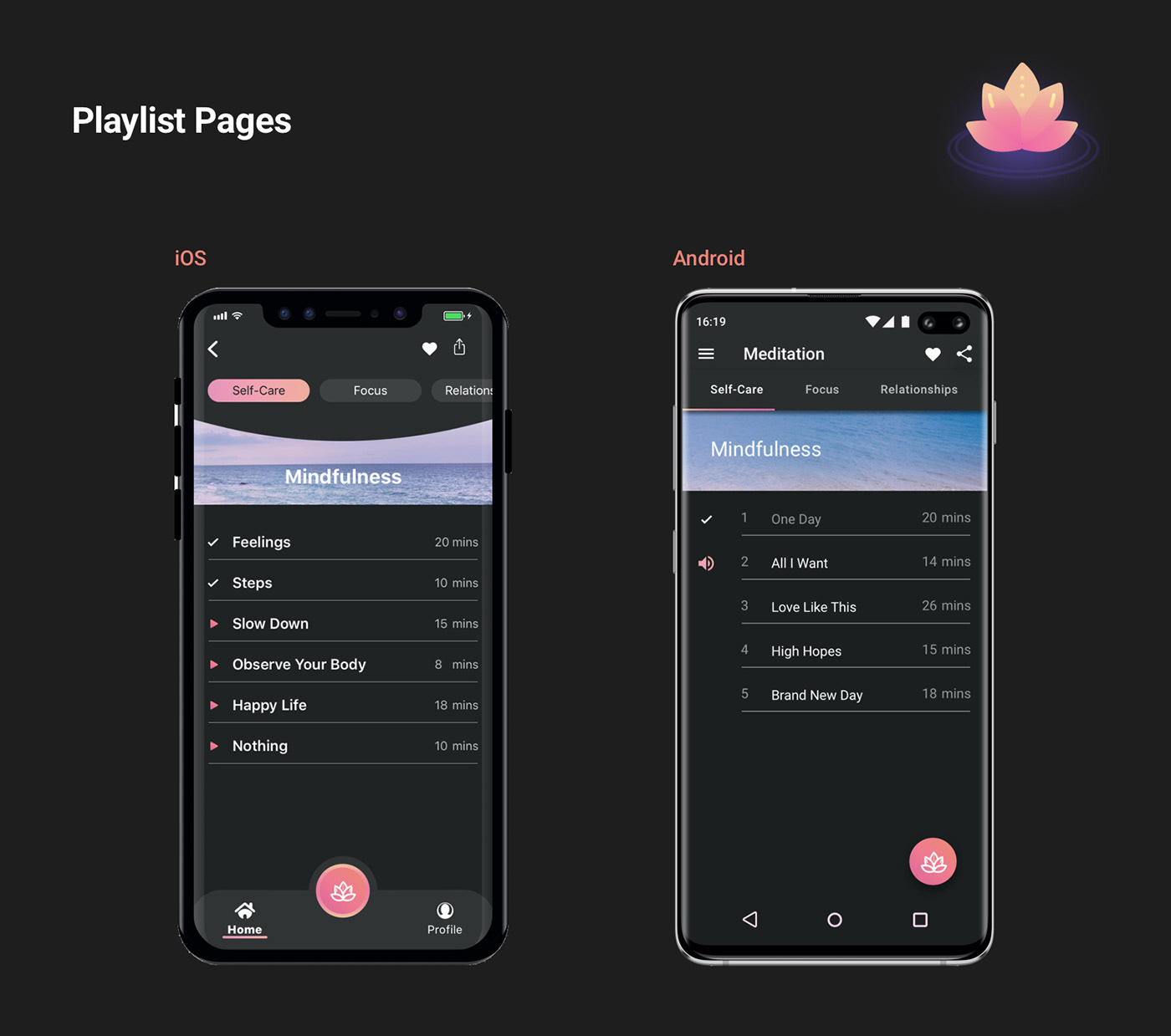 UI android ios meditation