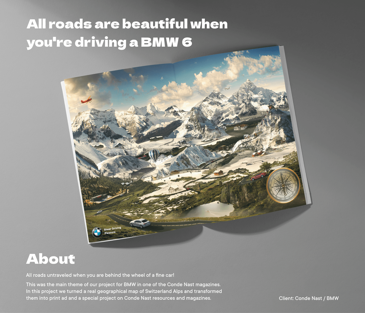 conde nast BMW bmw 6 series alps journey 3D 3D Visualization Landscape mountain print