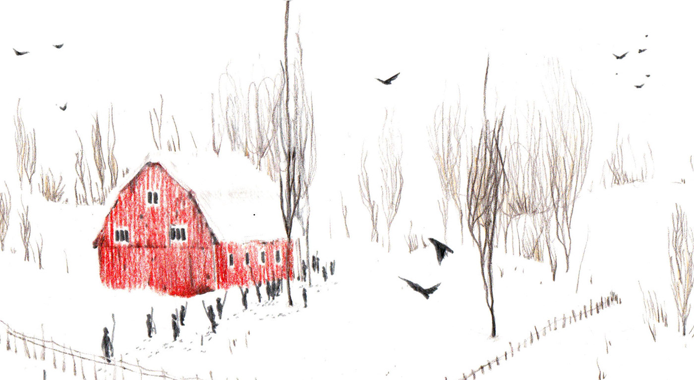 pilgrimage Character characterdesign barn snow Landscape silence horrorstory scene crimescene
