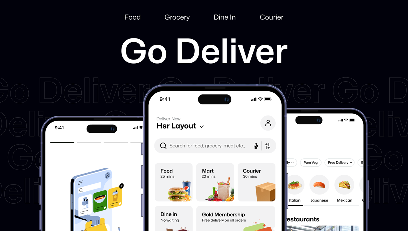 app food delivery app app design delivery app food app grocery delivery app restaurant UI/UX Mobile app Case Study