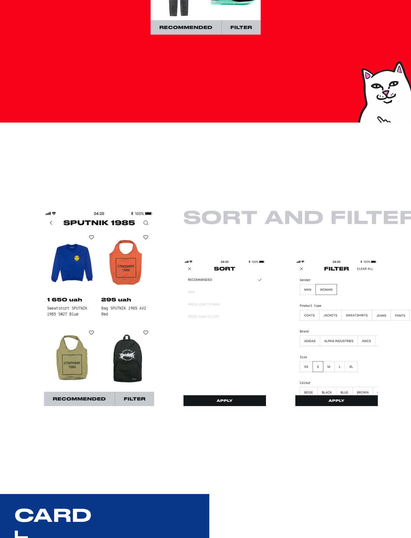 app Clothing e-commerce ios kapkan shop streetwear UI ux
