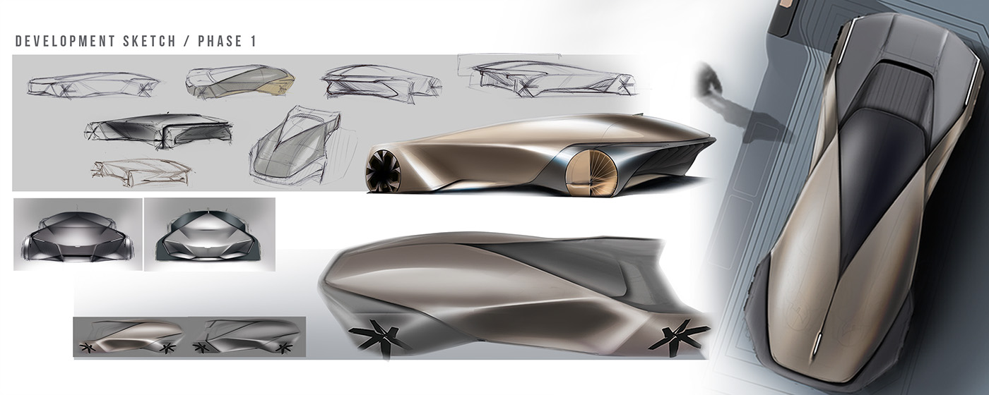 cadillac Transportation Design car design luxury sedan FUTURISM concept car sketch automotive  