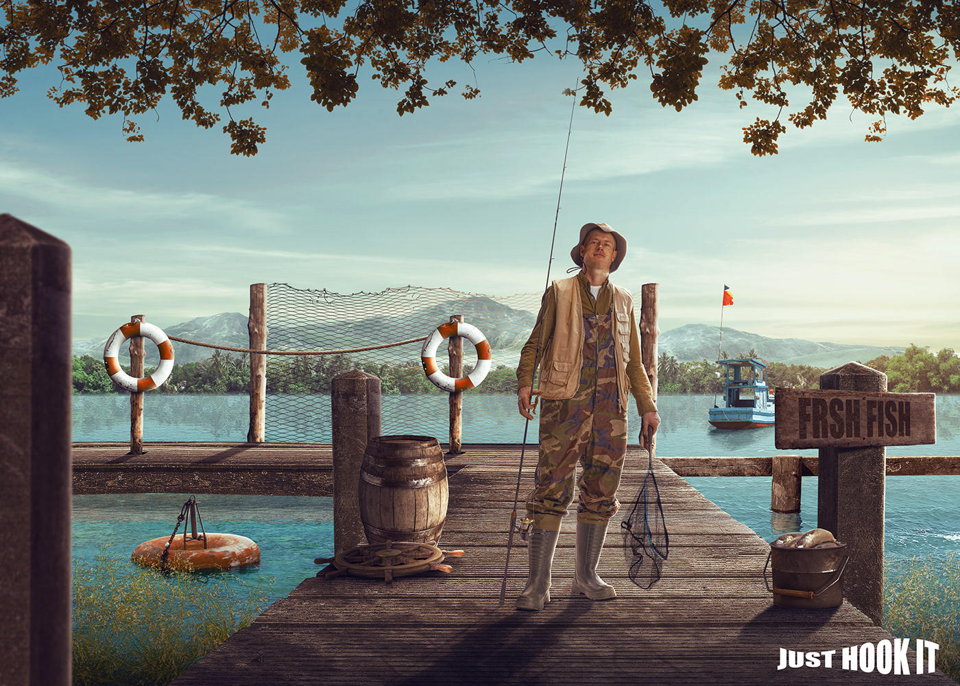 ads Advertising  beach fish fishing Mainpulation   Photography  Sailor sea social media