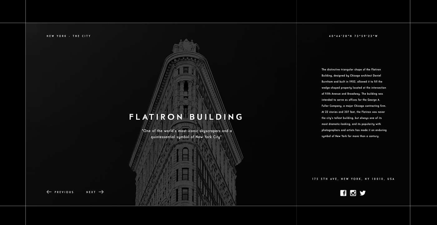 newyork New York city Website graphic design  building Liberty Manhattan flatiron