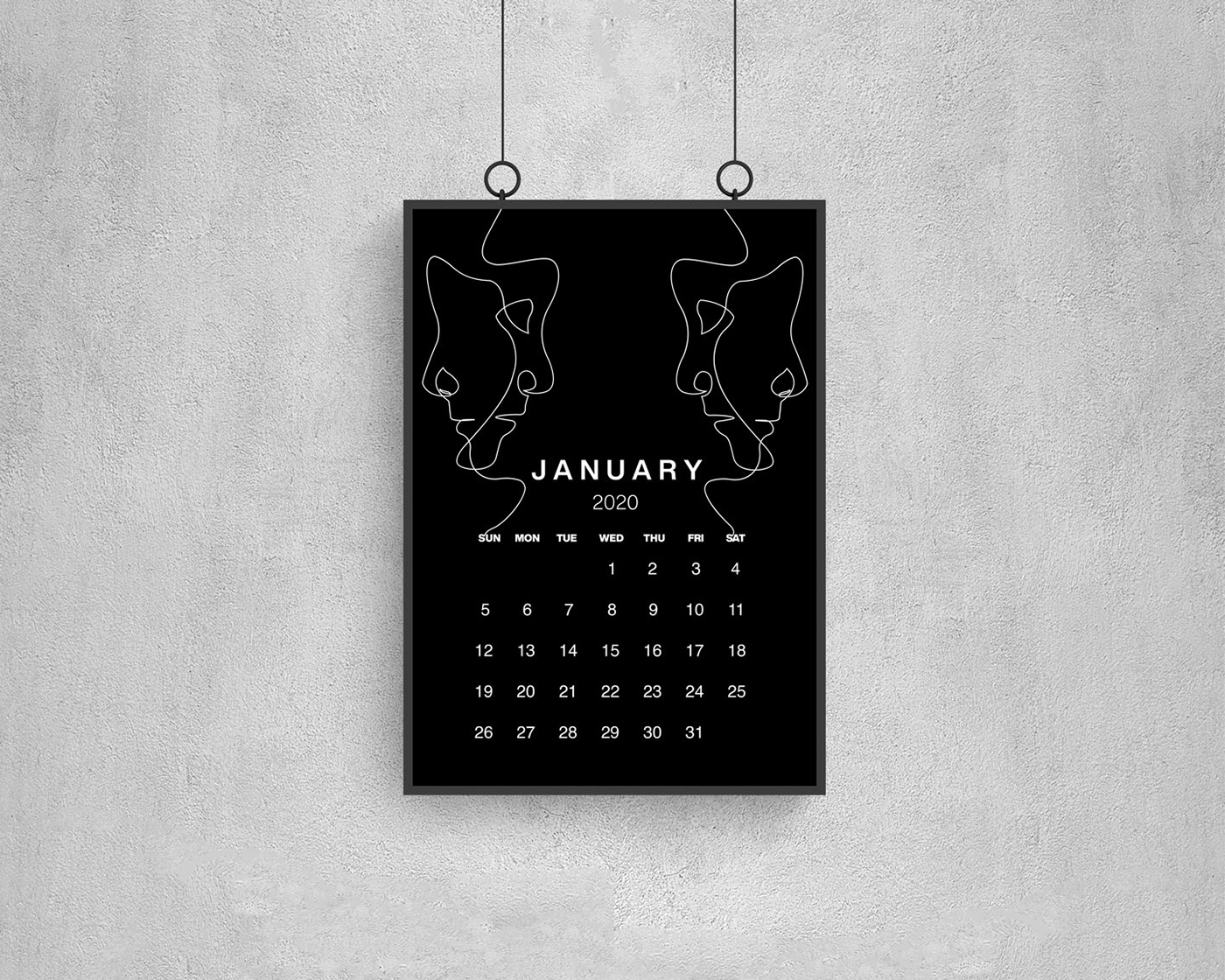 ai calendar Minimalism graphicdesign PS ILLUSTRATION  minicalendar minimalist