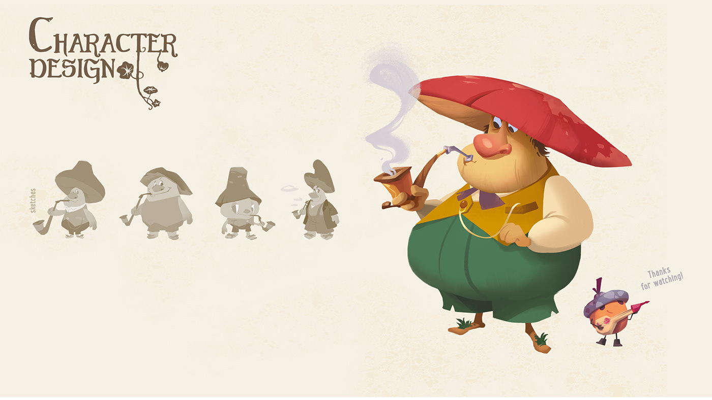 2D Character design  game hobbit house props design Stylization