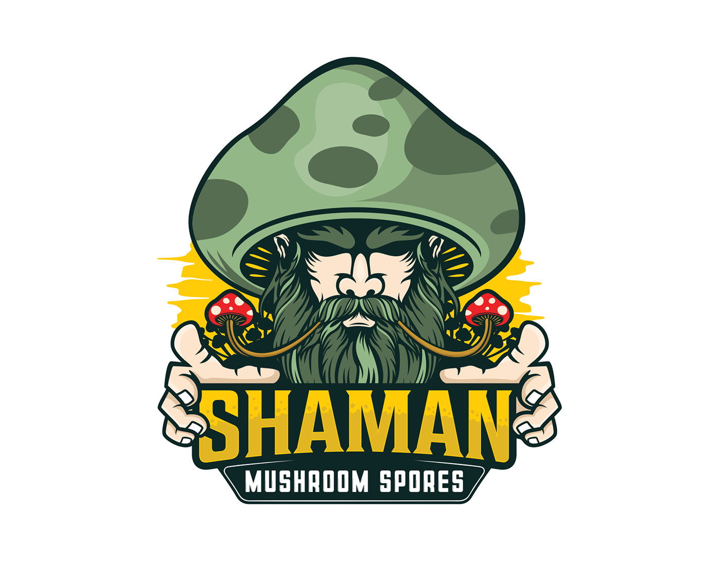 brand identity design holy ILLUSTRATION  Mascot mistic mushroom poison sport logo wizard
