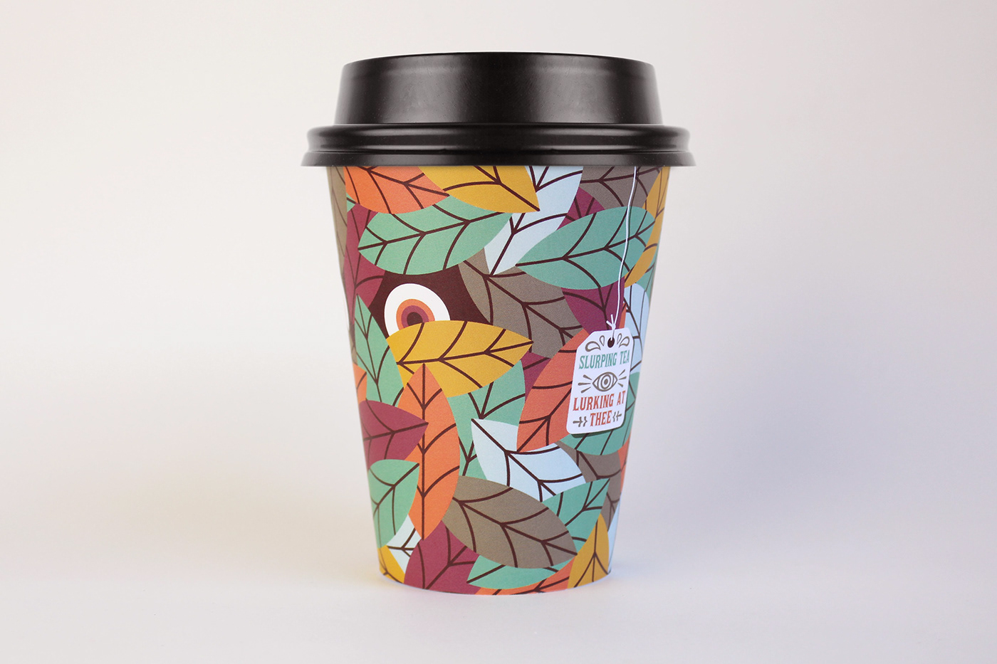 coffeecupillustration dripfordrip coffee cup print surface design leaf illustration peek a boo wrap around design