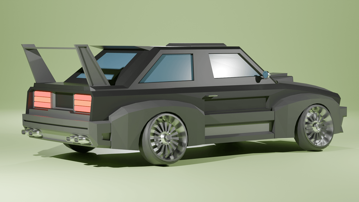 Vehicle car automotive   3D Render blender Low Poly tuning bodykit