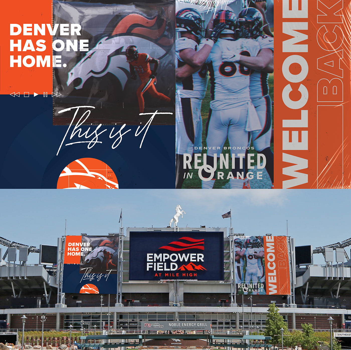 Denver Broncos football nfl orange Retro reunite sports Unite vintage vinyl