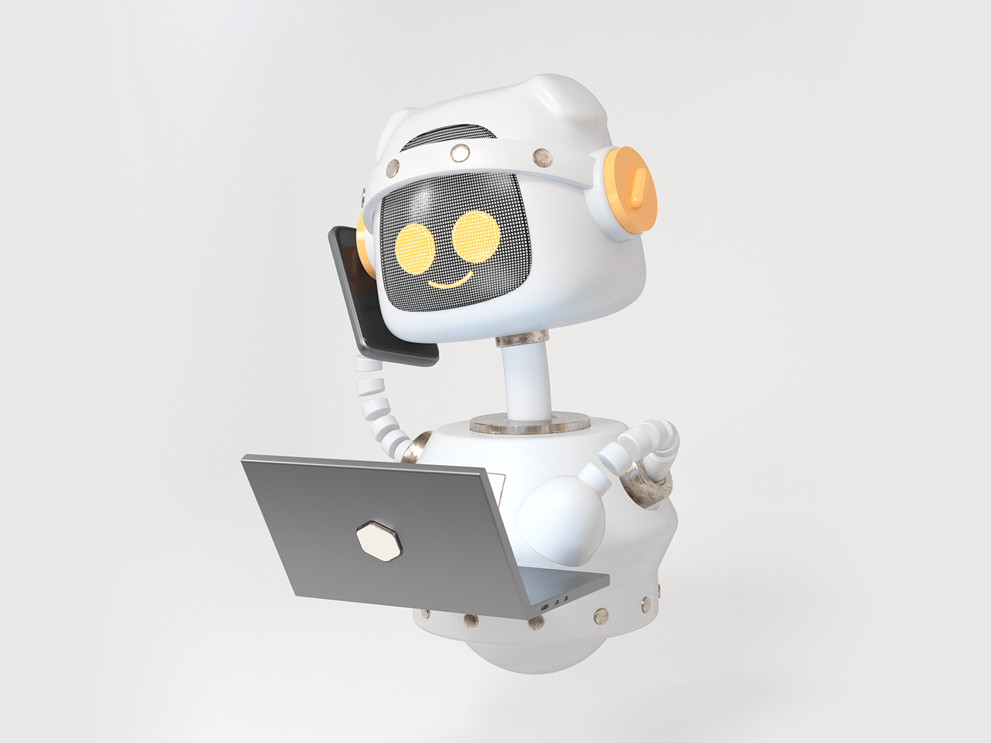 3D 3D Character 3D Robot clean hero header landing page minimal Web Web Design 