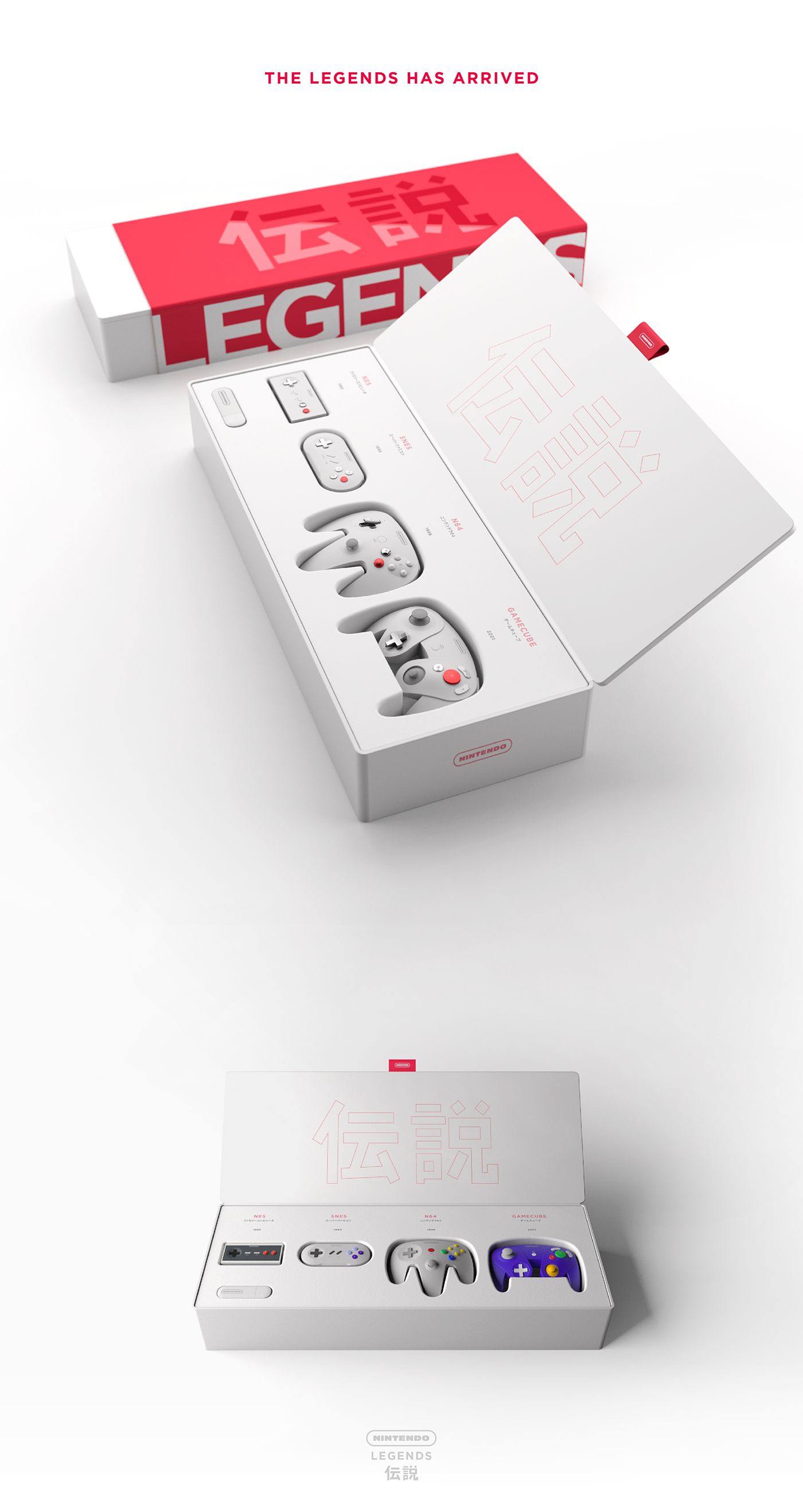 Nintendo industrial design  branding  Packaging Interface NES snes N64 GameCube legends