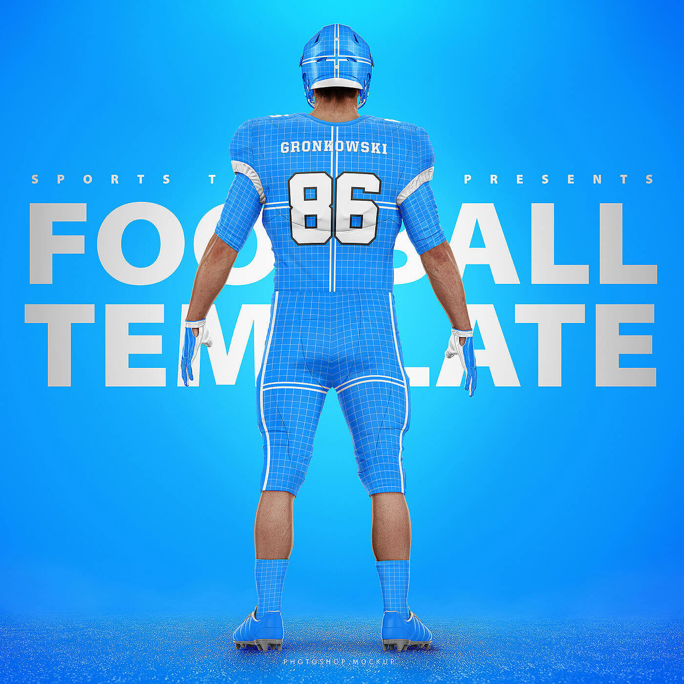 football template nfl psd freebie Mockup uniform jersey Helmet american football