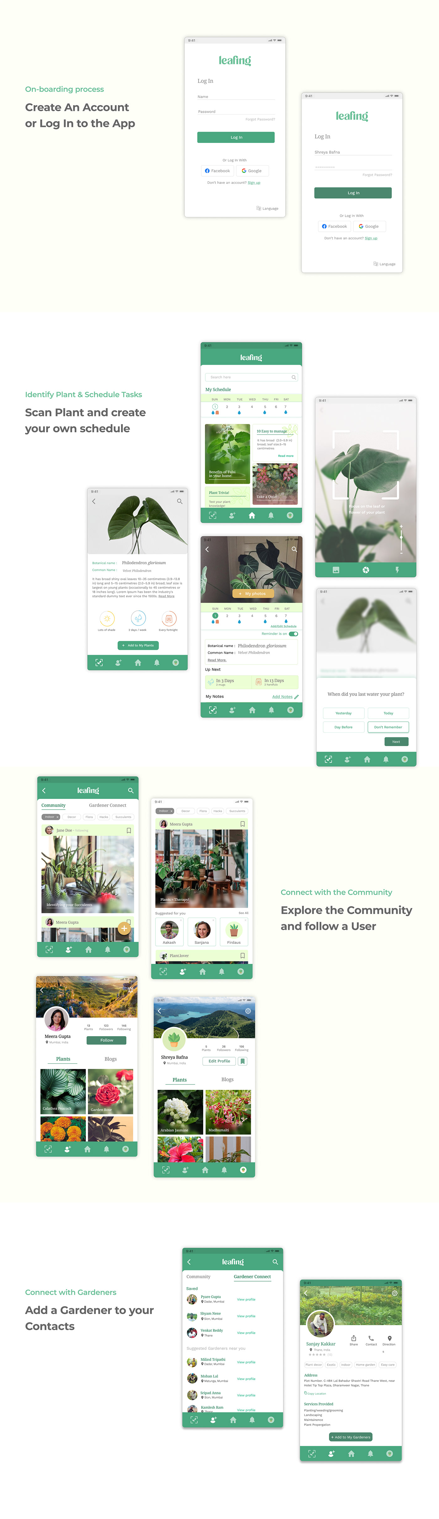 app design gardening app ui design