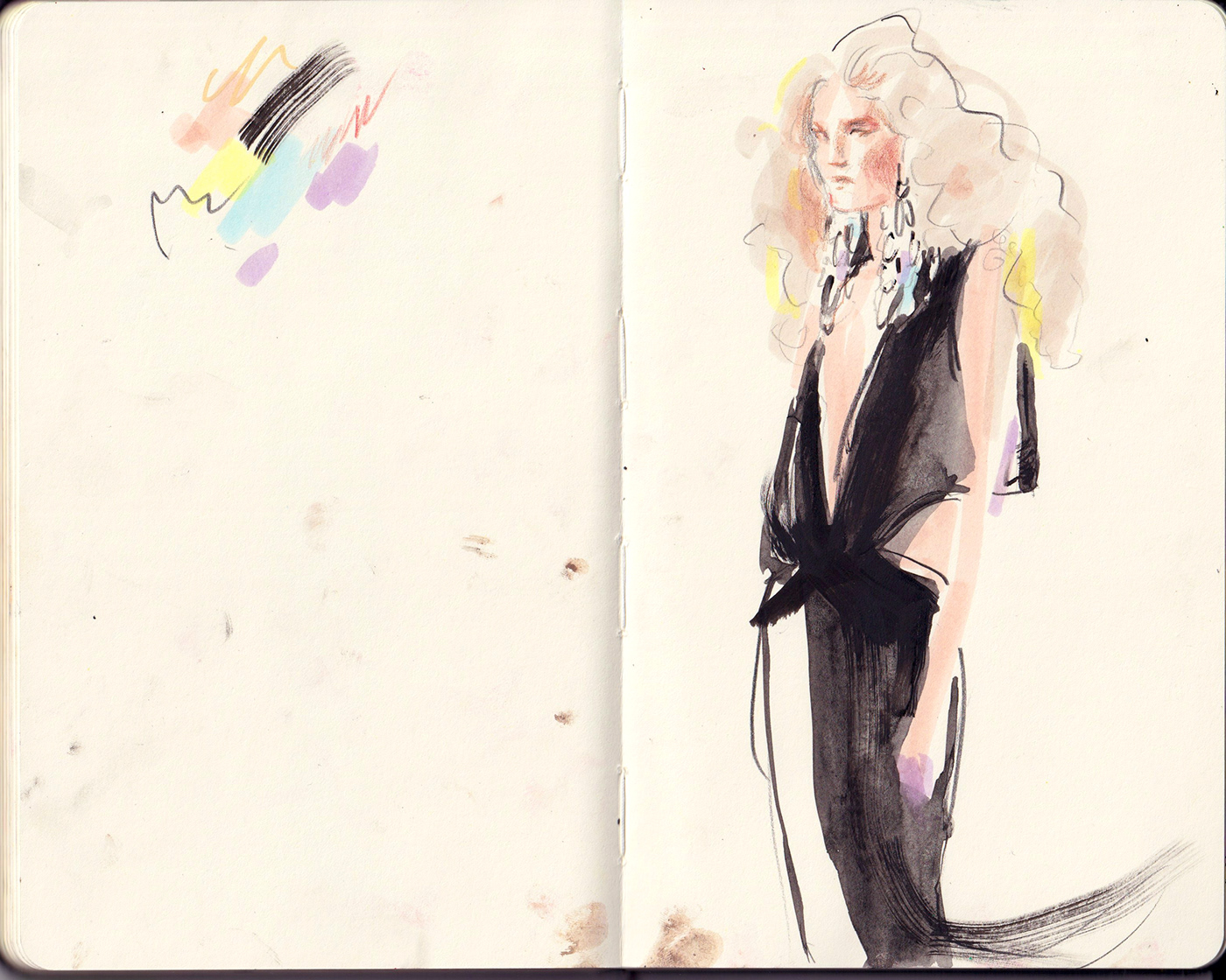 colorful fashionillustration MixMedia sketchbook sketches sketching sketchings woman