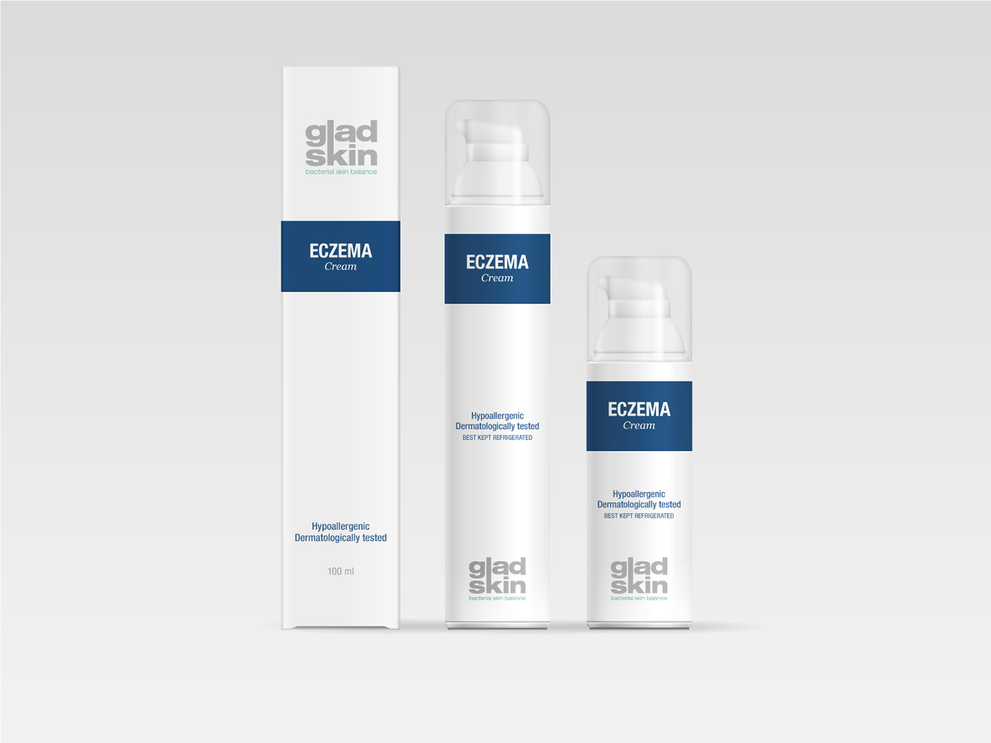 cosmetics cream gel Gladskin logo Packaging skin care