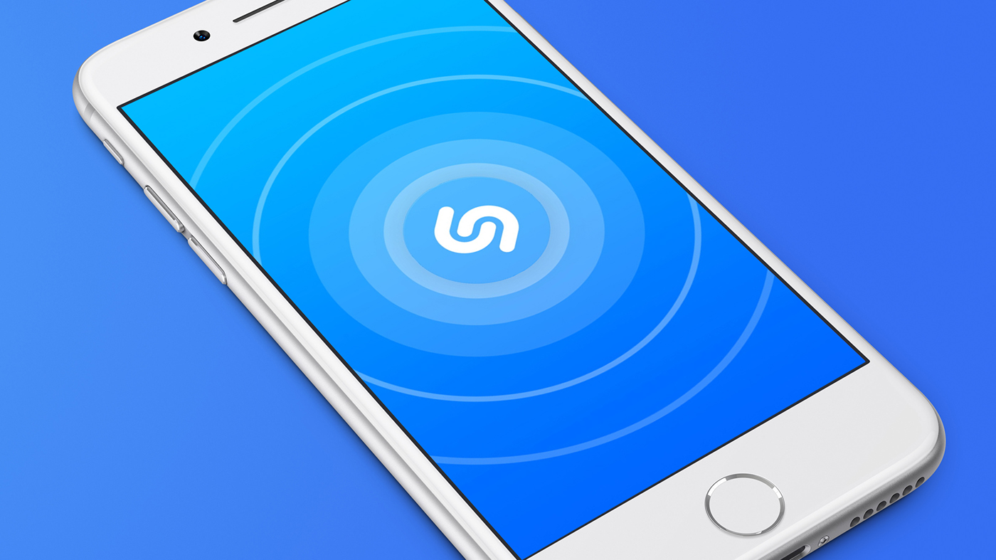 Shazam redesign animation  pulses listening app music album cover