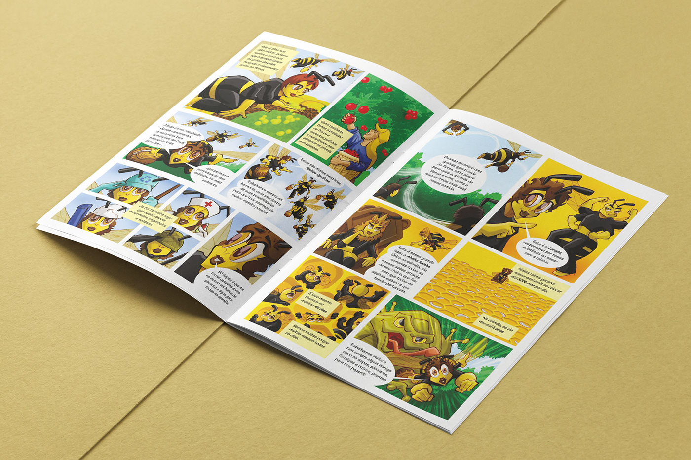 digital illustration cartoon bee apiculture primer Booklet