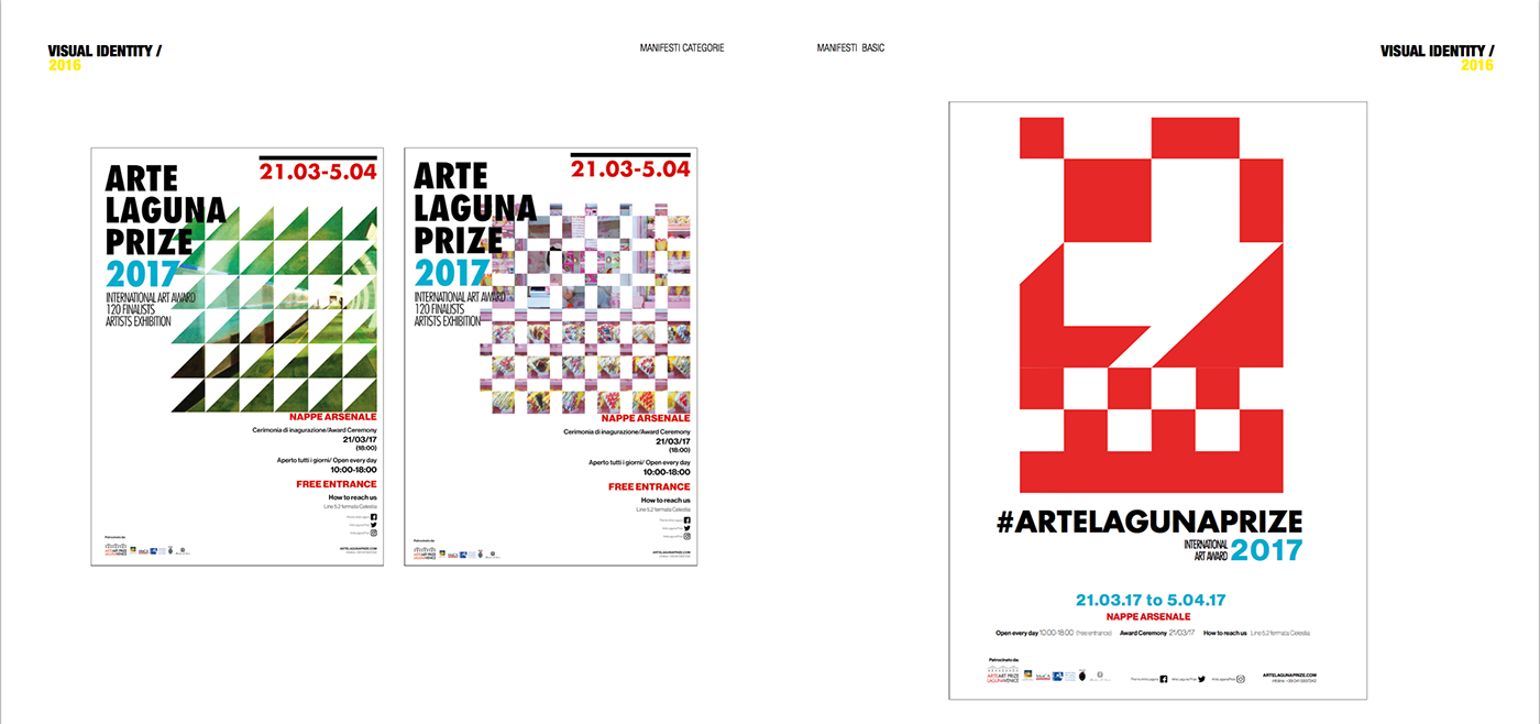 Exhibition  visual identity pattern Venice Catalogue poster merchandising graphic design  red geometry