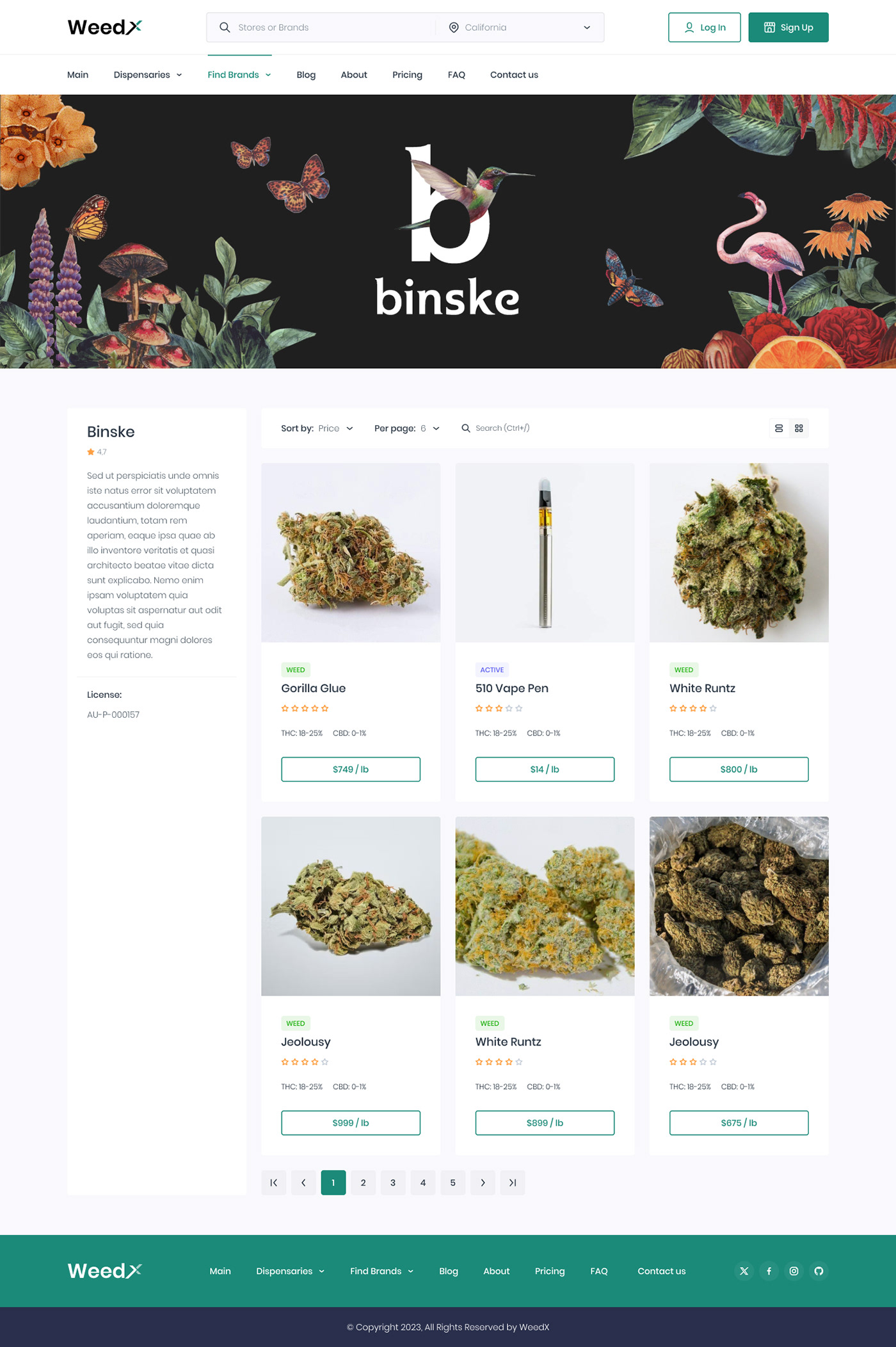 Marketplace cannabis e-commerce CBD dispensary community dashboard SAAS b2b grower