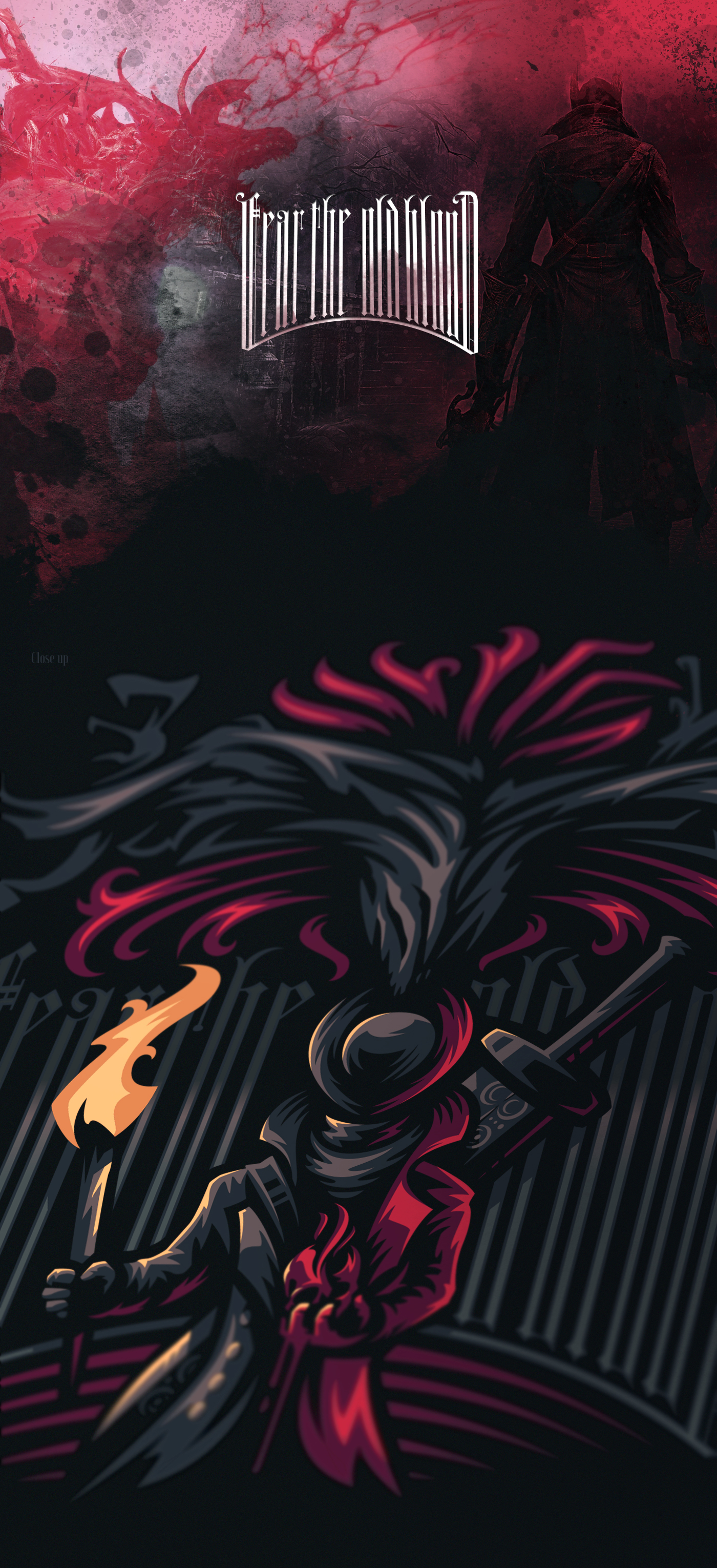 Bloodborne ILLUSTRATION  logo cleric beast hunter blood