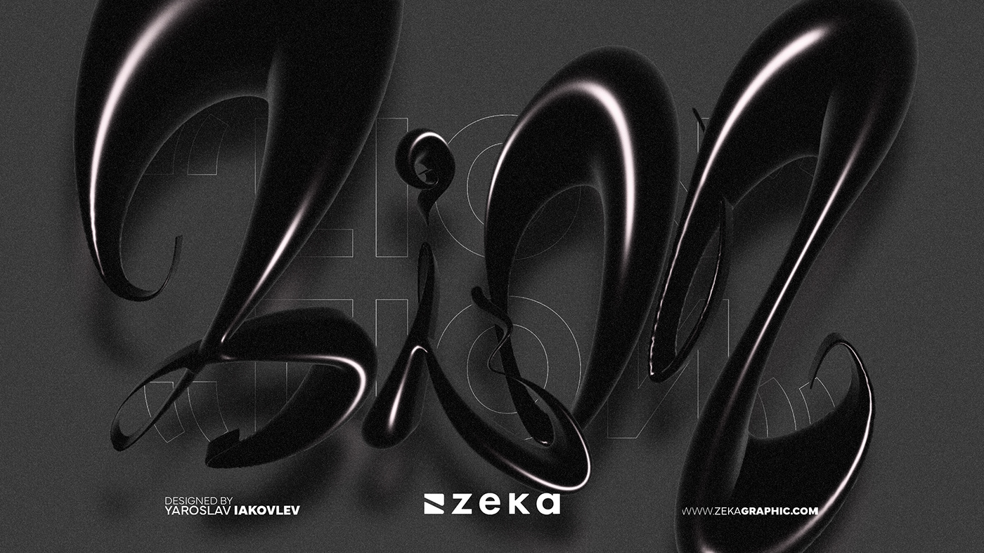 Lion 3D Typography Design by Zeka Design