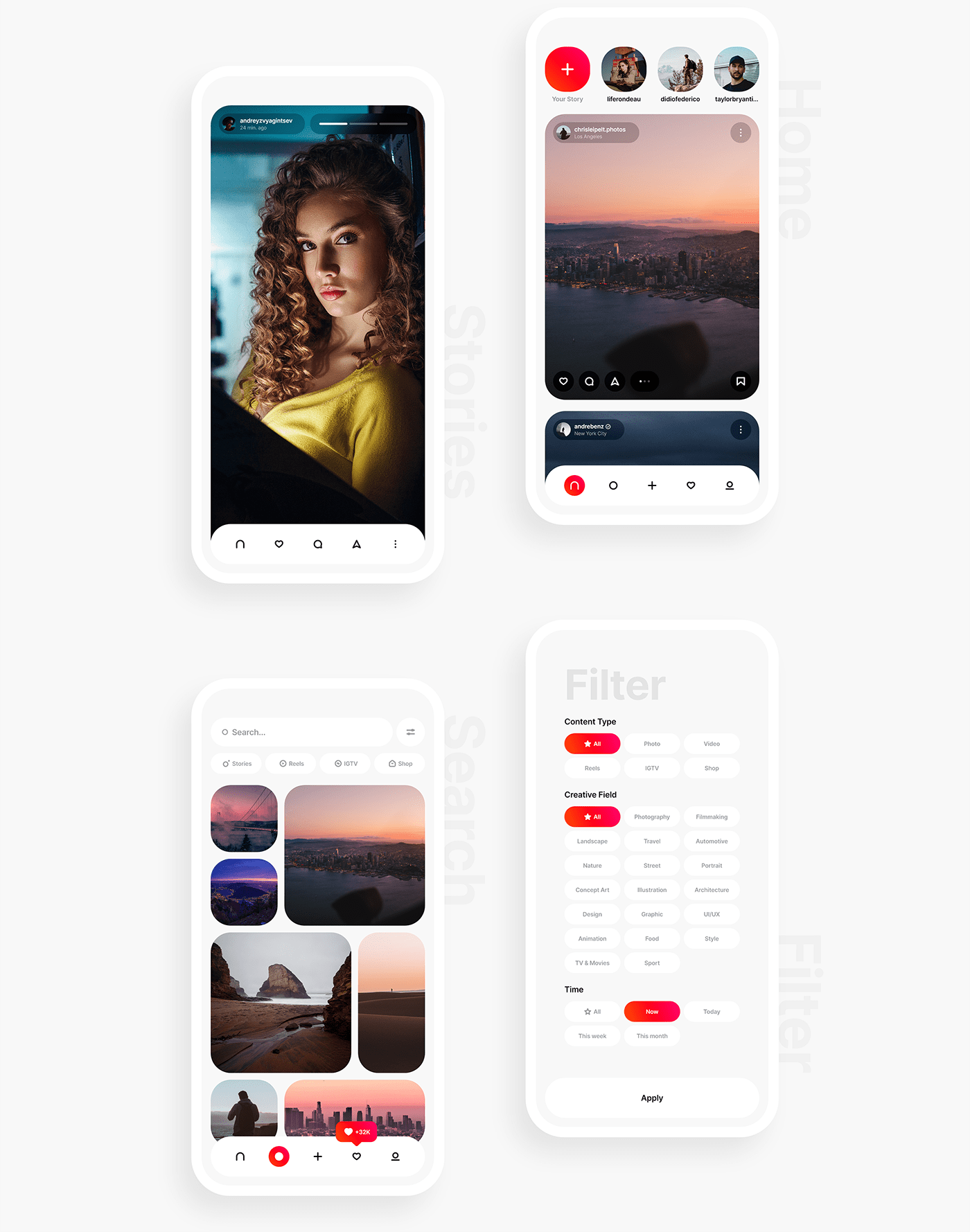 design graphic instagram Interface mobile social UI concept Mobile app redesign