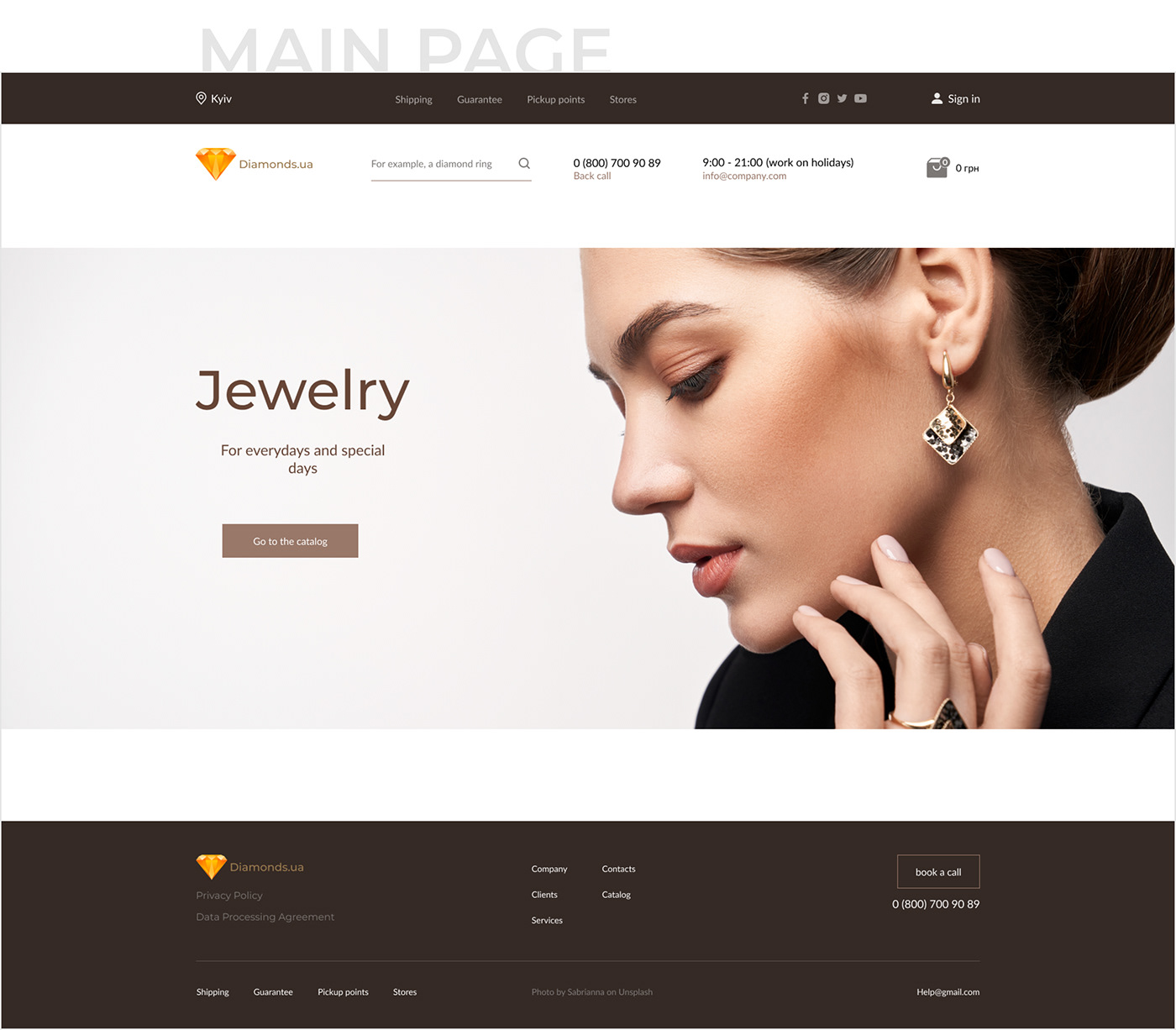 Fashion  Jewellery jewelry Jewelry Design  landing landing page UI ui design Web Design  лендинг