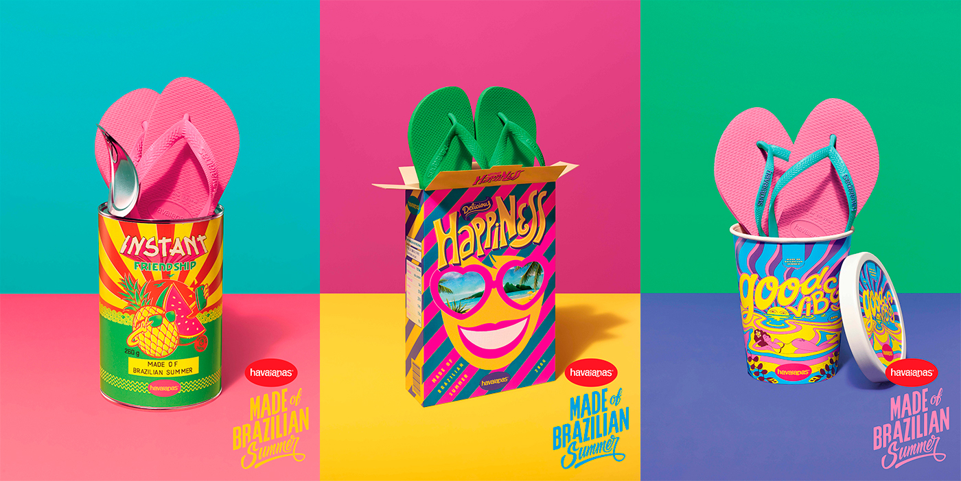 havaianas ILLUSTRATION  digital paint campaign japan japanese summer lettering package Packaging
