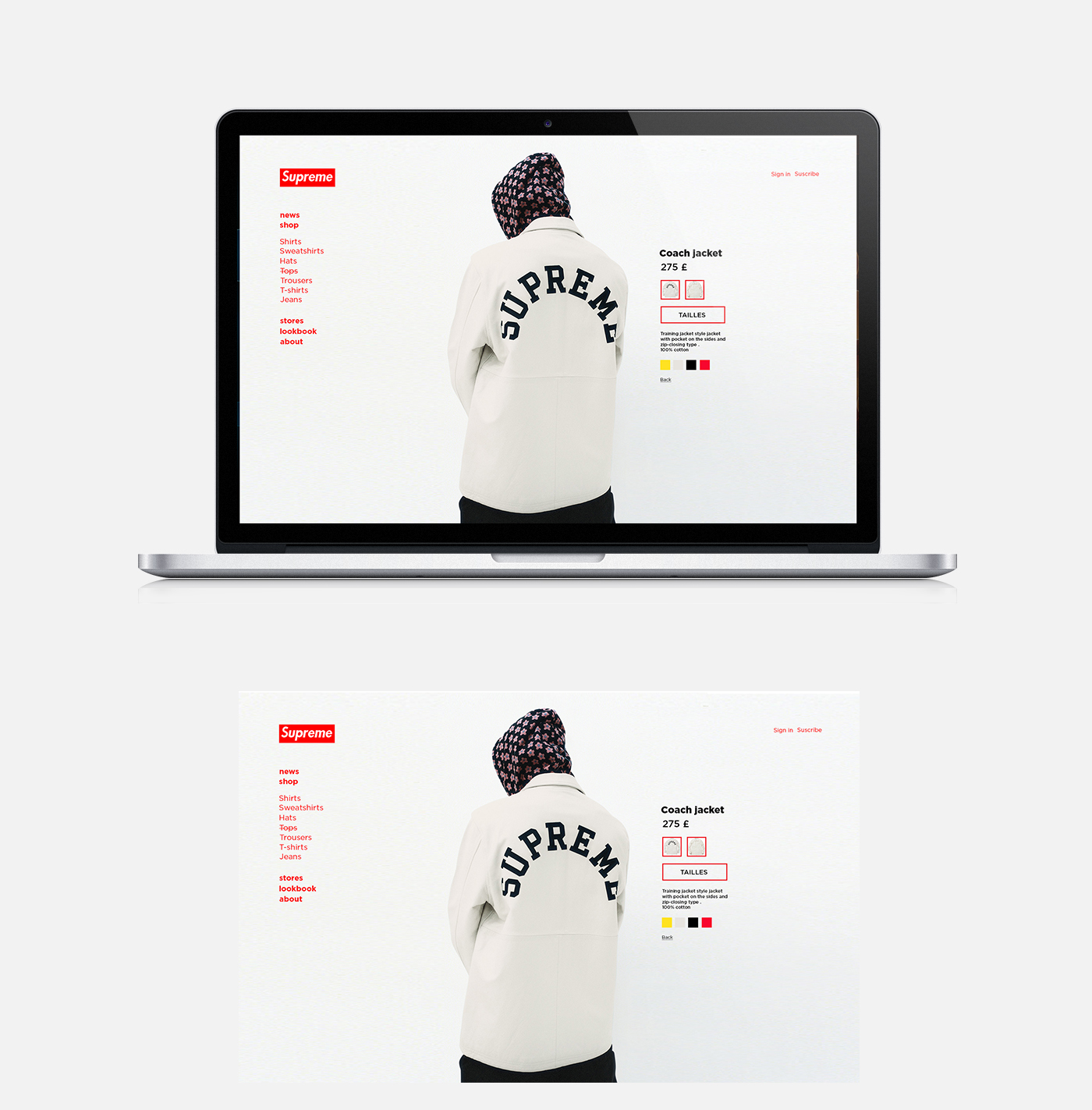 supreme skate Clothing clothes modern minimal creative simple Lookbook Responsive store eshop Web skatebrand Webdesign