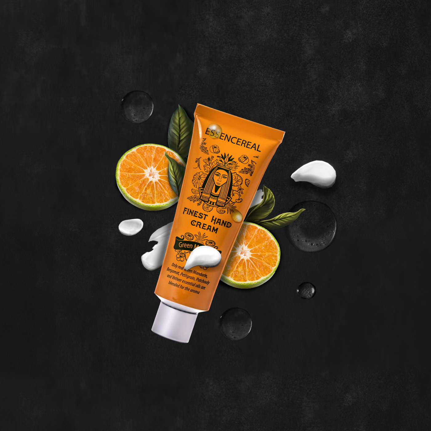 cosmetics hand cream beauty Packaging Lable skincare makeup Fruit