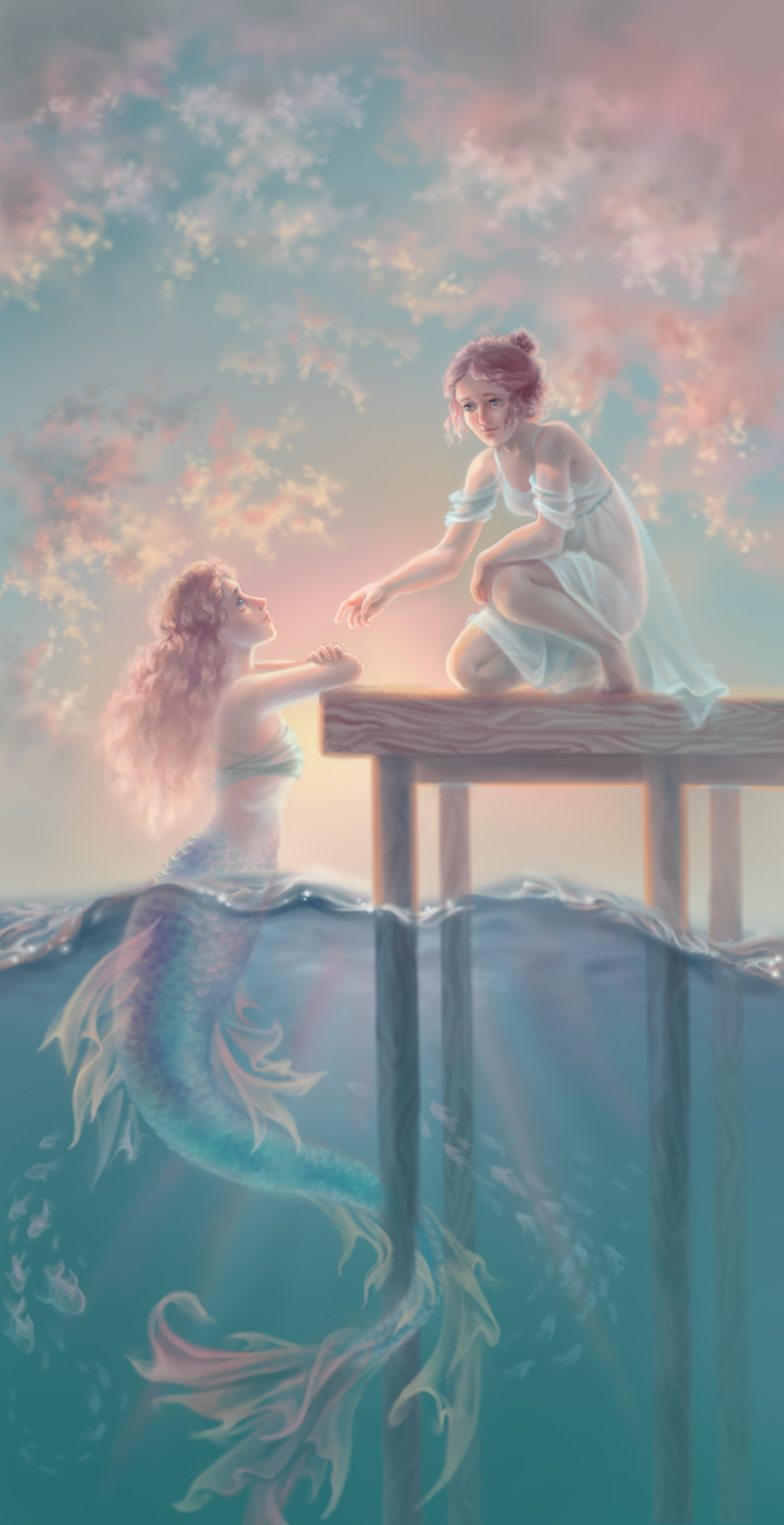 ILLUSTRATION  Digital Art  Drawing  Love mermaid иллюстрация арт