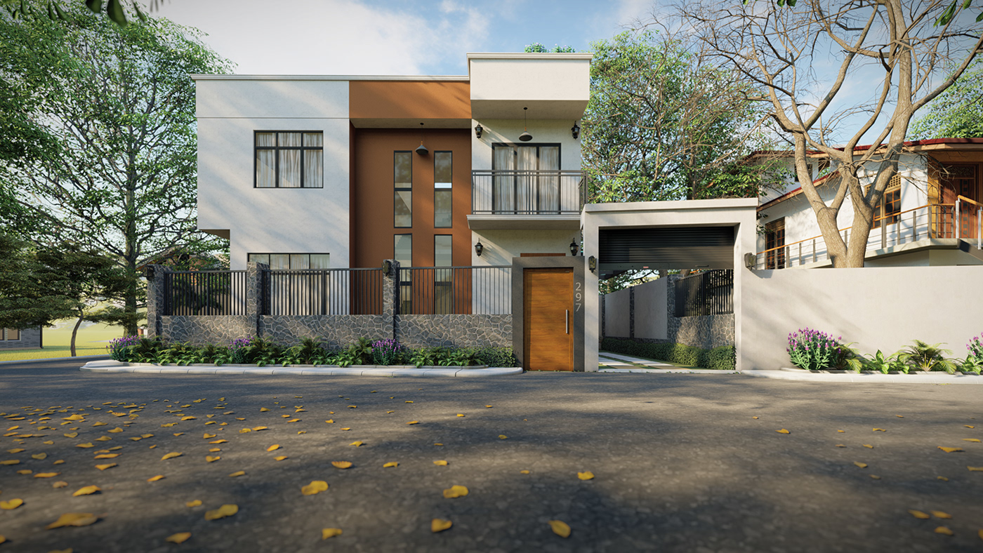 3D architecture house HOUSE DESIGN Sri Lankan Architecture visualization