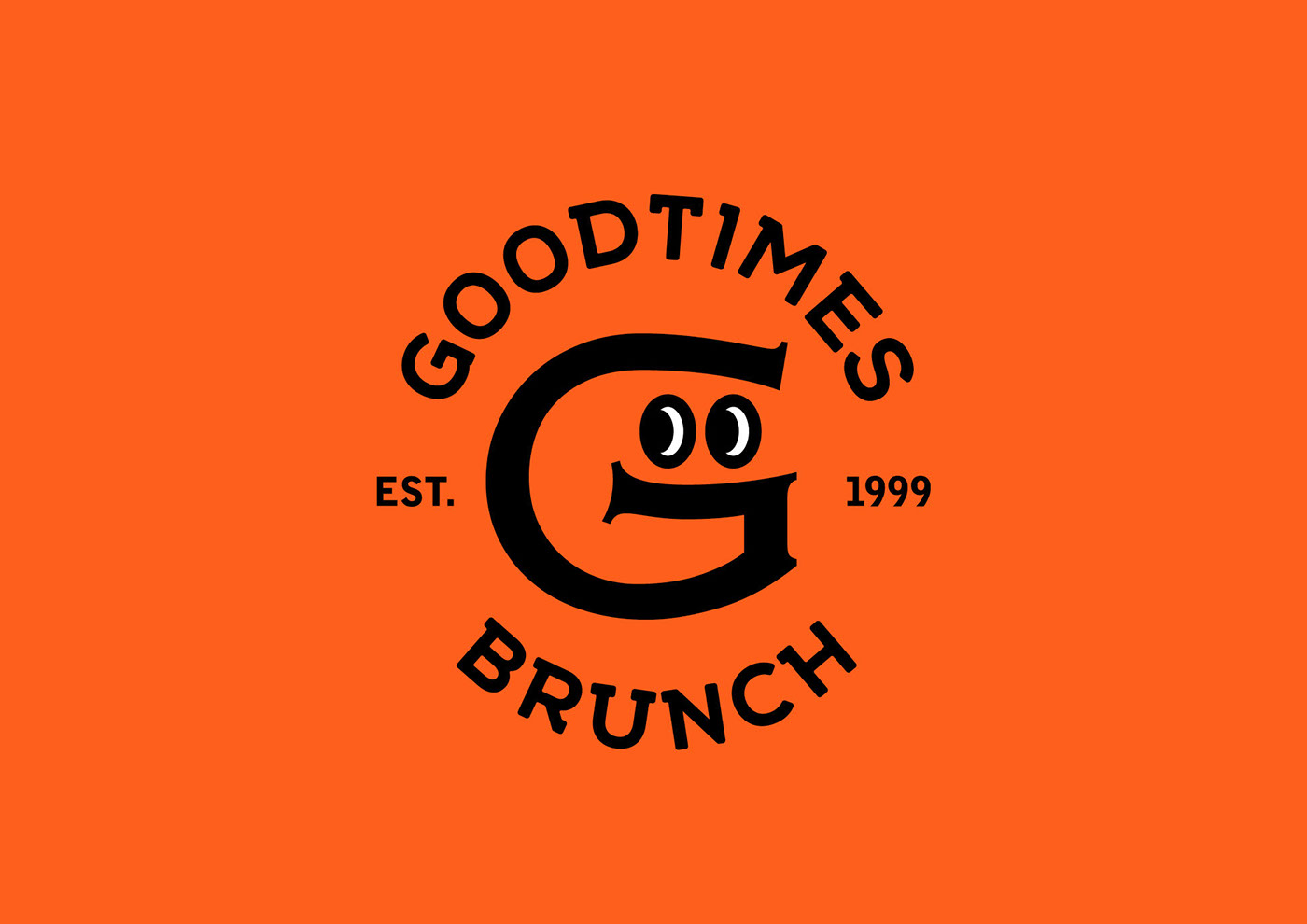 logo brand restaurant brunch orange Goodtime