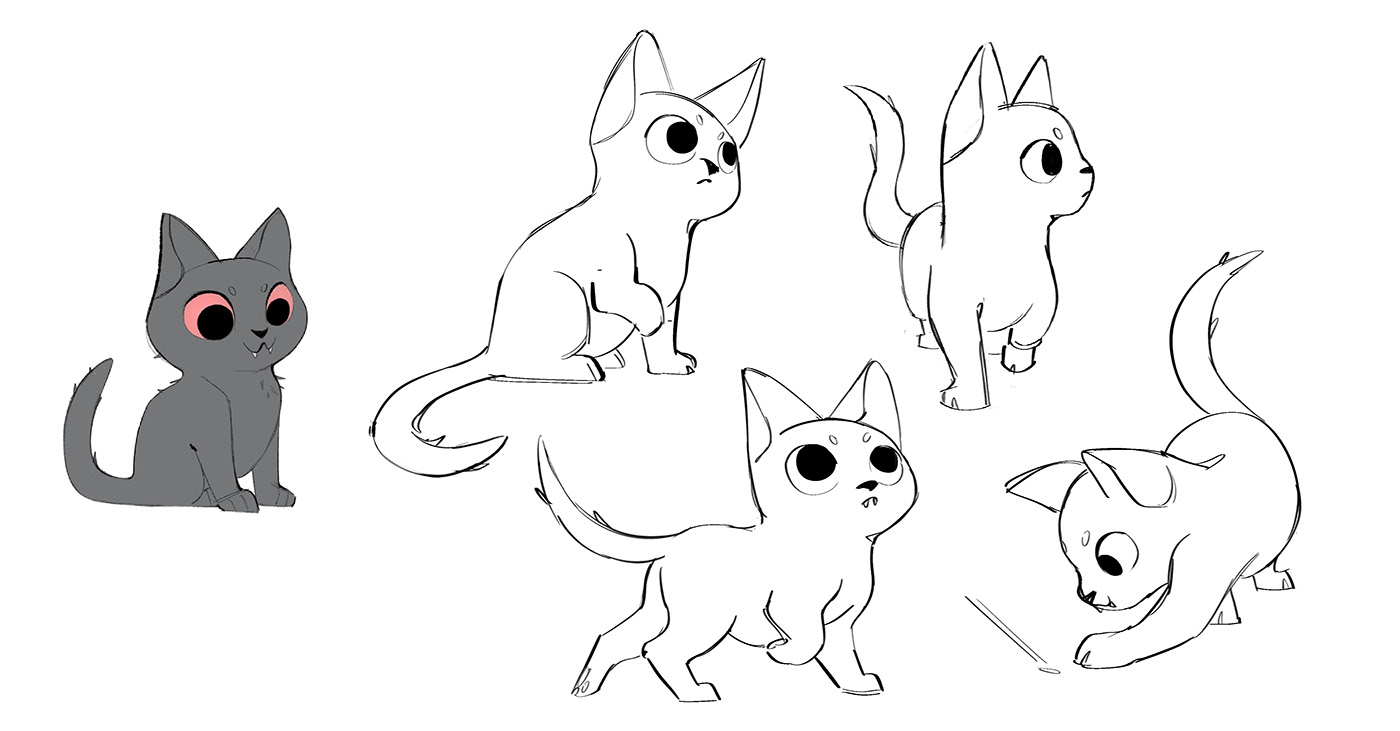 kitten animation  short film Character design  key illustration Cat storyboard