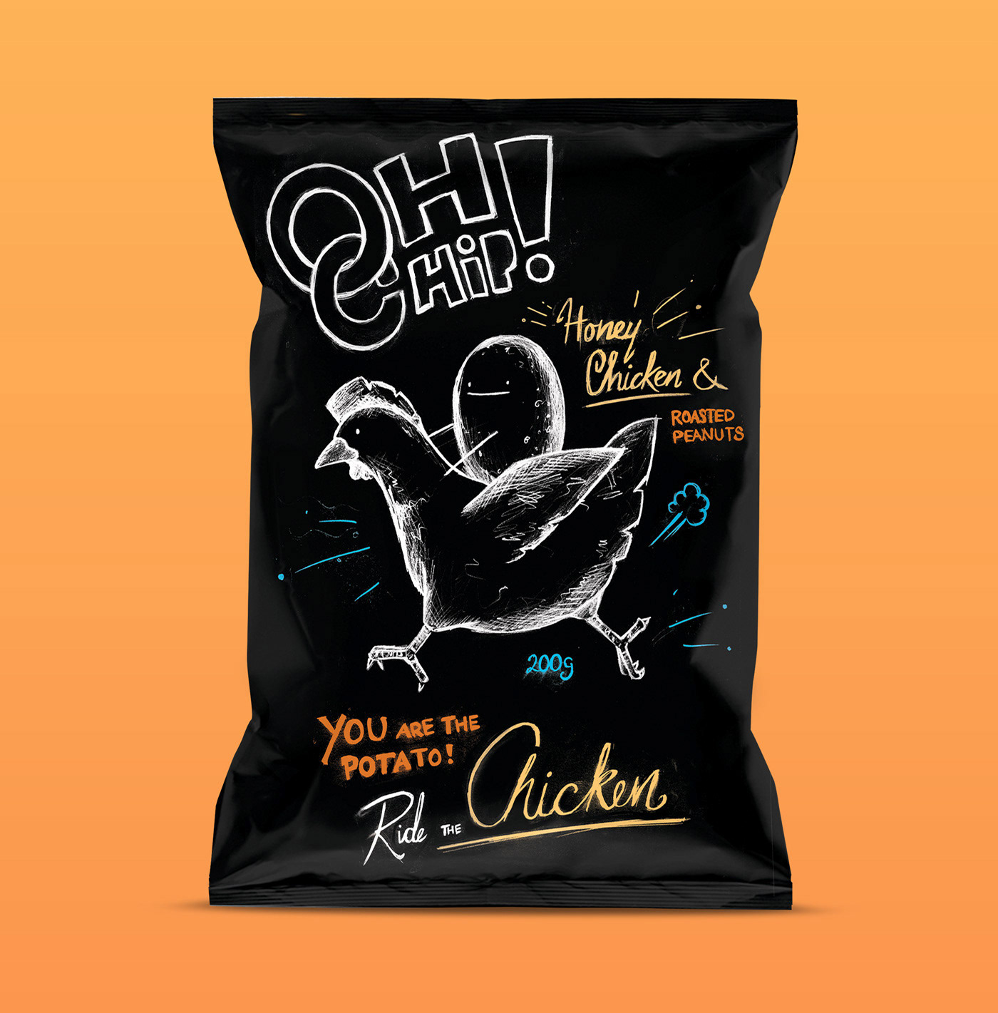 branding  chip Packaging university assignment family potato quirky graphic design 