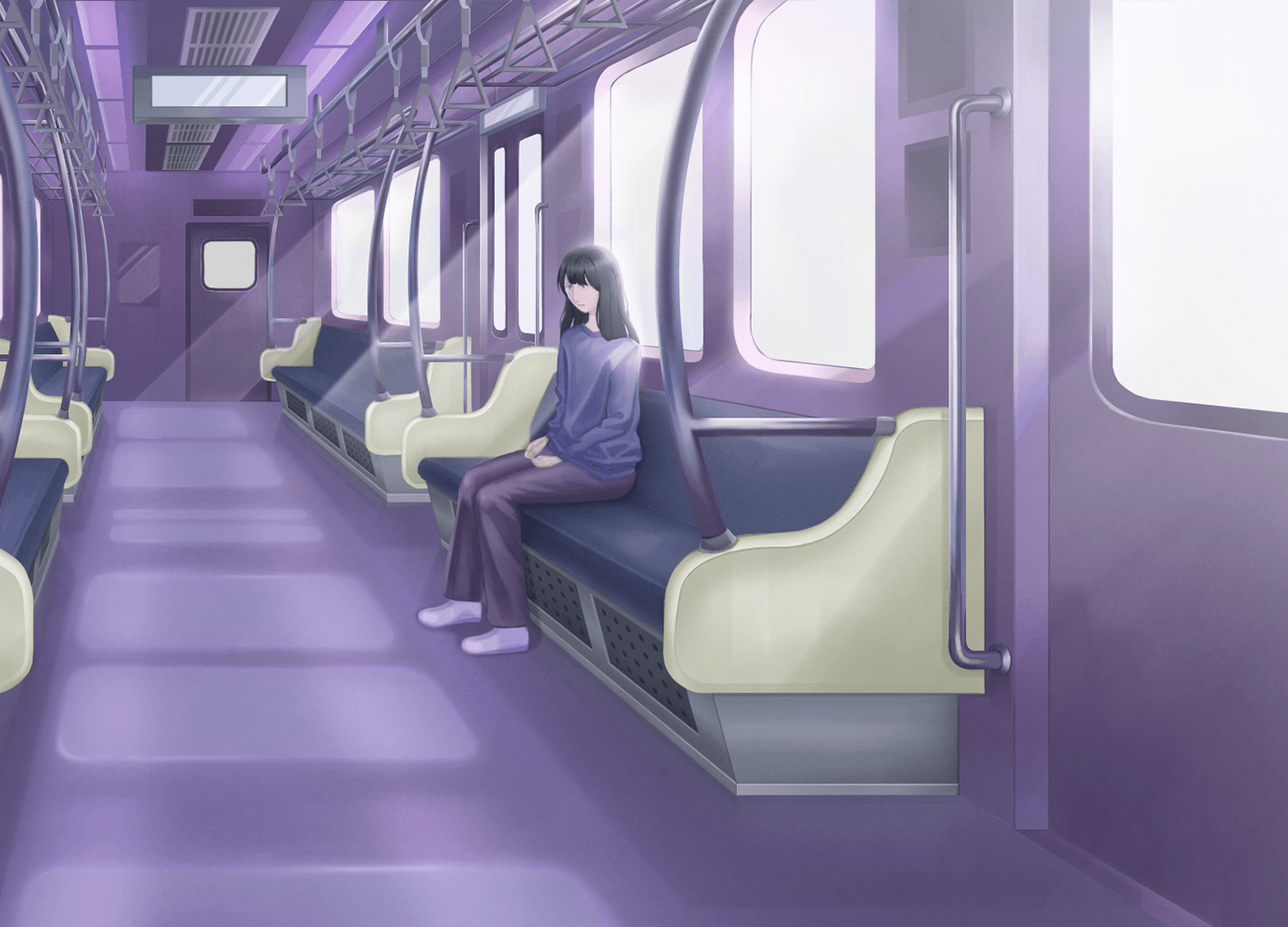 train subway design Drawing  artwork Digital Art  Character design  ILLUSTRATION  cartoon photoshop