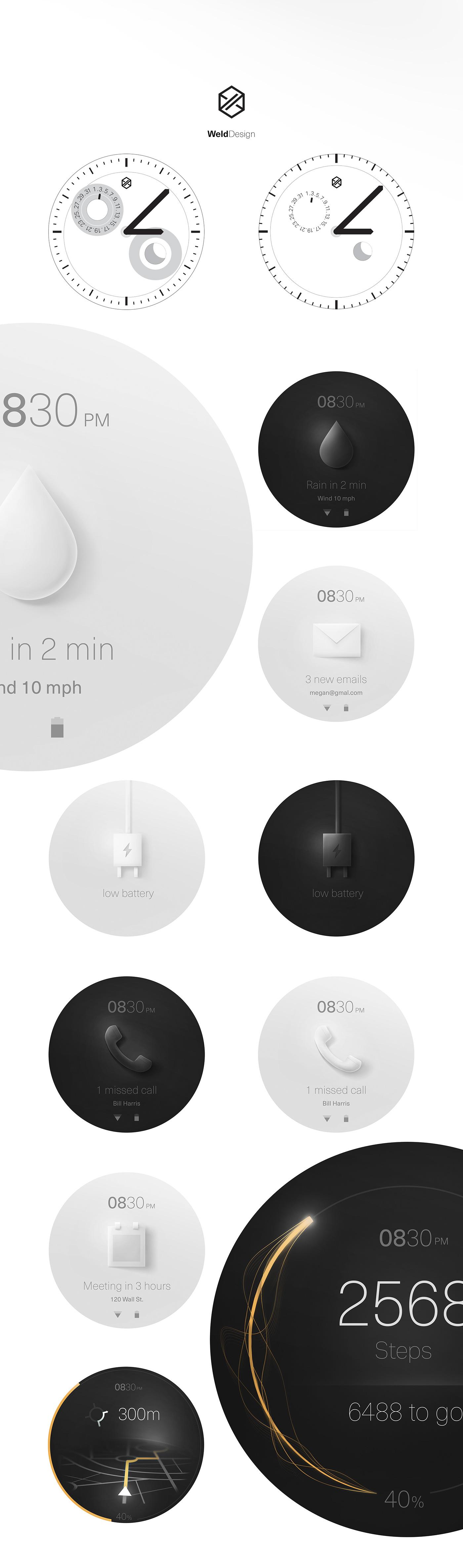 watch Smart Technology concept UI clock face product design Interface