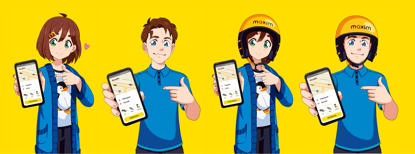 anime Character design  commercial concept delivery ILLUSTRATION  manga taxi video