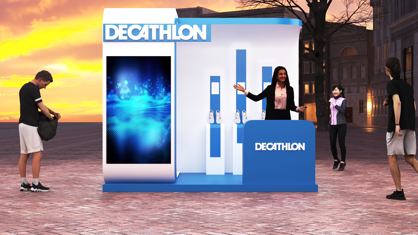 Event Sports Design Sport event booth design Stand 3D visualization running design activation booth