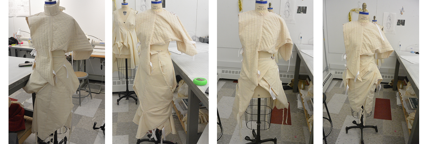 White Fashion  apparel modular Form redefine risd sewing geometry dress