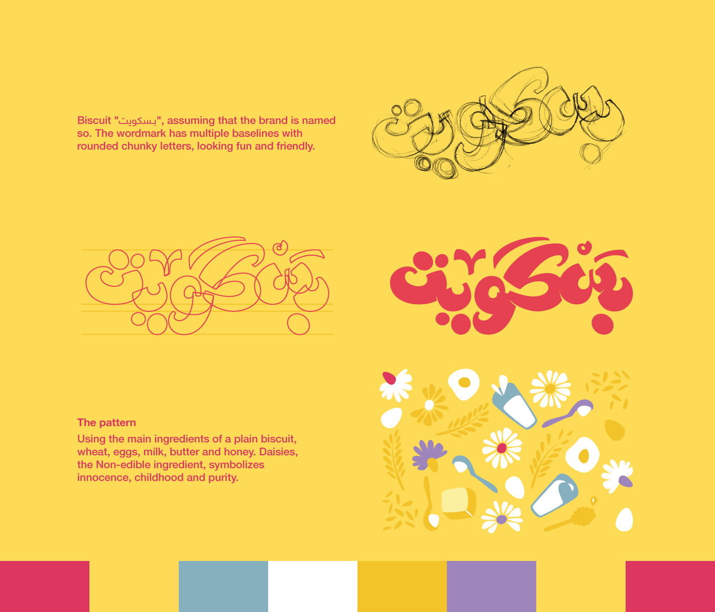 Packaging biscuit wordmark pattern salma fahmy Logotype biscuit packaging Arabic logo local brand food branding