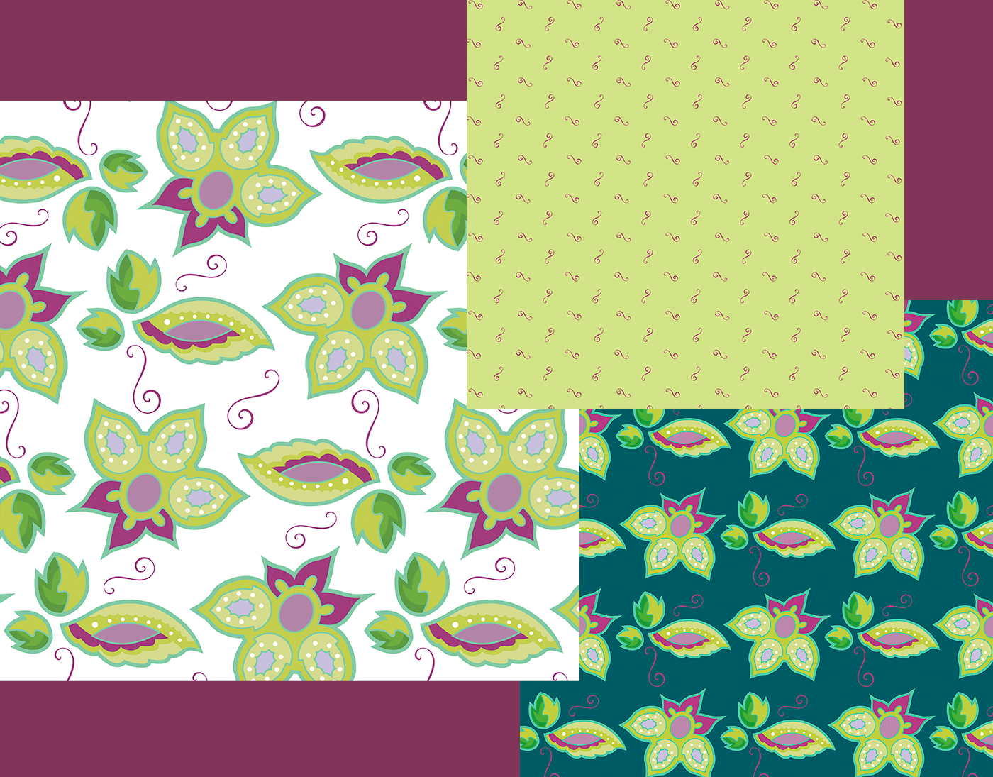 Estampa fabric Fashion  Flowers Nature pattern Surface Pattern Vector Illustration