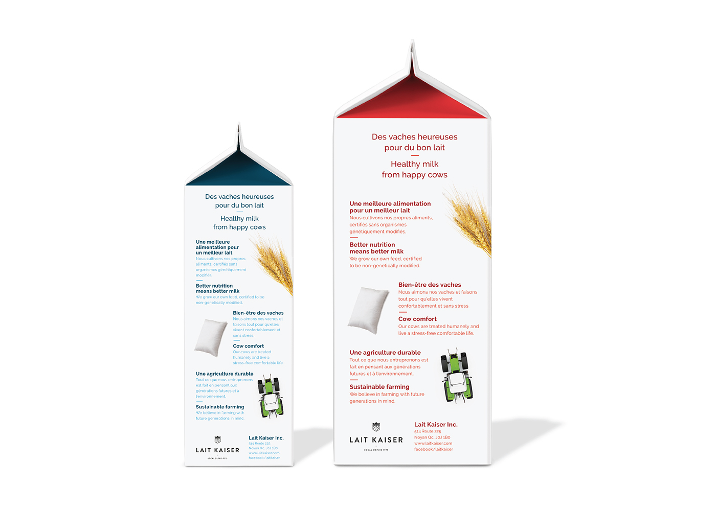 Packaging graphic design  branding  rebranding Before and After milk Quebec Canada